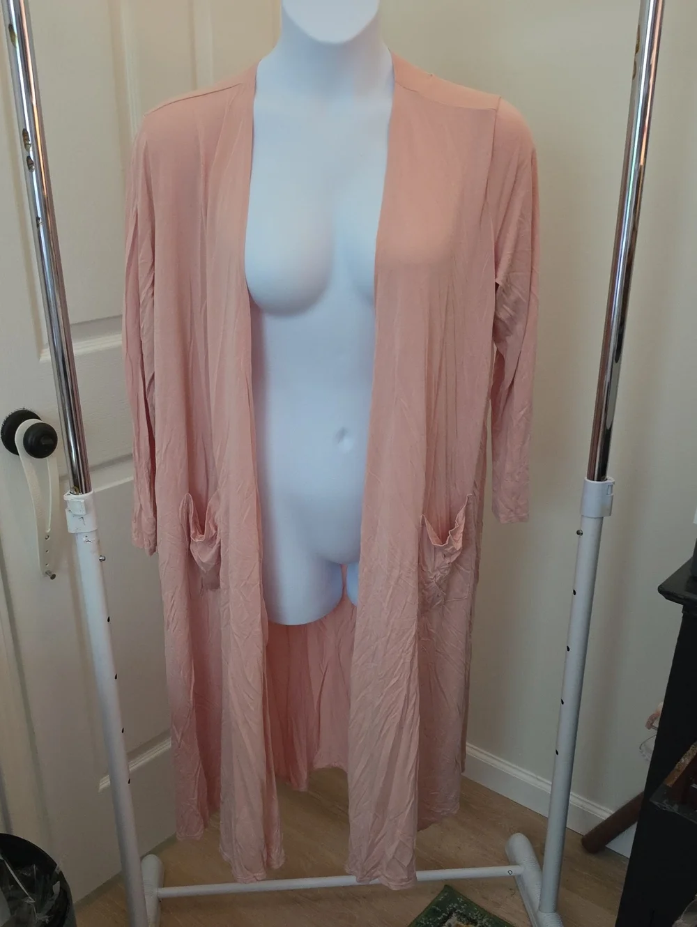XL LuLaRoe Light Pink Long Open-Front Duster Cardigan